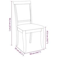 Eetkamerstoelen met kussens 2 st massief hout rubber bruin - thumbnail