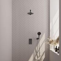 Brauer Gunmetal Edition Thermostatische Regendoucheset Inbouw - Hoofddouche 20 cm - Rechte Wandarm - 3 Weg - Handdouche 3 Standen - Doucheslang - Wandaansluitbocht - Gunmetal - thumbnail