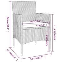 3-delige Bistroset poly rattan en gehard glas bruin - thumbnail