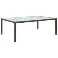 Tuintafel 200x150x74 cm poly rattan bruin - thumbnail