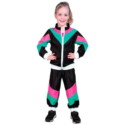 Zwart 80&apos;s Disco Trainingspak Kind - thumbnail