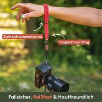 C-Rope Claw Camera wrist strap Bright Red, 30cm Paracord - thumbnail