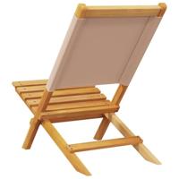 Tuinstoelen 2 st massief acaciahout en stof taupe - thumbnail