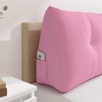 VidaXL Rugkussen roze 140 x 24 x 50 cm stof - thumbnail