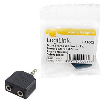 LogiLink CA1002 kabeladapter/verloopstukje audio splitter 3,5mm naar 2x 3,5mm