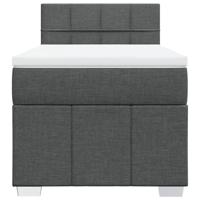Boxspring met matras stof donkergrijs 90x190 cm - thumbnail