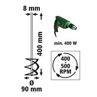 Wolfcraft Specie- en lijmmenger | 7-10 kg | Ø90 x 400 | 1 stuk - 1702000 - thumbnail