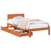 Bedframe met hoofdeinde 3 pcs Wasbruin Massief Vurenhout - thumbnail