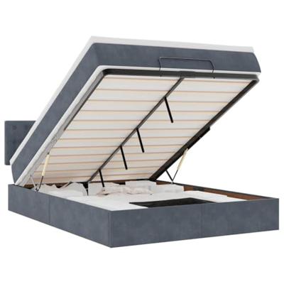 Ottoman bed met matras 140x200cm fluweel donkergrijs