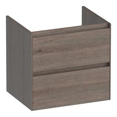 Brauer Inspire - Onderkast 60 cm - met 2 Softclose Lades Greeploos en 1 Sifon Uitsparing - Lamellen Eiken Zwart