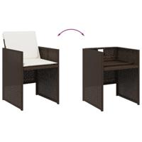 17-delige Tuinset met kussens poly rattan bruin - thumbnail