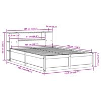 Bedframe zonder matras massief grenenhout wit 135x190 cm - thumbnail