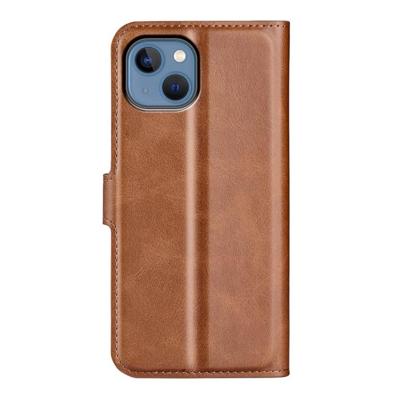 Casecentive Leren Wallet case met sluiting iPhone 14 Pro bruin