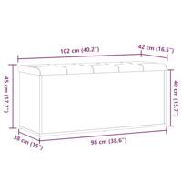 Opbergbankje 102x42x45 cm bewerkt hout artisanaal eikenkleur - thumbnail