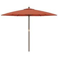 VidaXL Parasol met houten paal 299x240 cm terracottakleurig - thumbnail