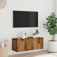 Tv-wandmeubel 80x30x30 cm bewerkt hout oud houtkleurig - thumbnail