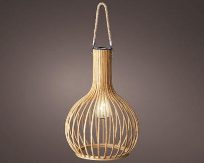 Solar hanging light dia28-H40cm bamboo Decoris - Decoris