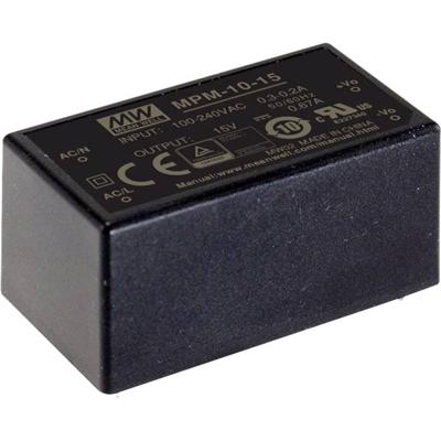 MEAN WELL MPM-10-15 AC/DC-printnetvoeding 15 V/DC 670 mA MEAN WELL MPM-10-15 AC/DC-printnetvoeding 15 V/DC 670 mA