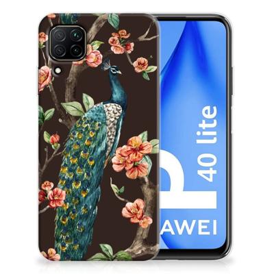 Huawei P40 Lite | TPU Hoesje | Pauw met Bloemen Huawei P40 Lite | TPU Hoesje | Pauw met Bloemen