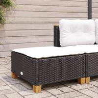 Tuinkruk met kussen 63,5x56x32 cm poly rattan zwart - thumbnail