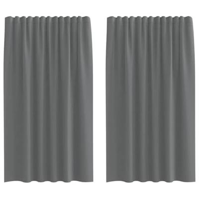 Gordijnen voile met roedezakken 2 st donkergrijs