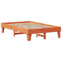 Bedframe zonder matras massief grenenhout wasbruin 135x190 cm - thumbnail
