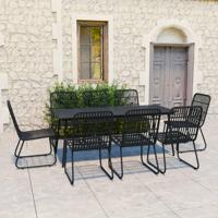 9-delige Tuinset poly rattan en glas - thumbnail
