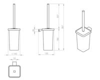 Toiletborstelhouder Sapho Gedy Hangend Vierkant 38.7x10x13 cm Chroom - thumbnail