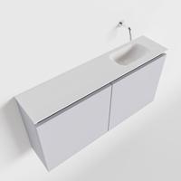 MONDIAZ TURE 100cm toiletmeubel cale. EDEN wastafel talc rechts geen kraangat - thumbnail