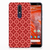 Nokia 3.1 Plus TPU bumper Batik Rood - thumbnail