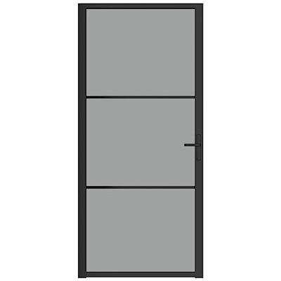 Binnendeur 93x201,5 cm ESG-glas en aluminium zwart