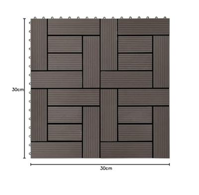 VidaXL Terrastegels 30x30 cm 1 m² hkc donkerbruin 11 st