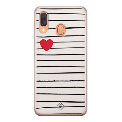 Samsung Galaxy A40 siliconen hoesje - Heart queen Samsung Galaxy A40 siliconen hoesje - Heart queen