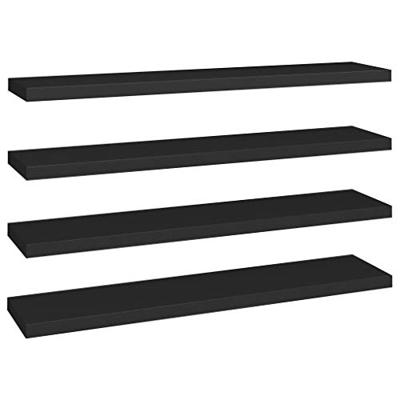 VidaXL Wandschappen zwevend 4 st 120x23,5x3,8 cm mdf zwart VidaXL Wandschappen zwevend 4 st 120x23,5x3,8 cm mdf zwart