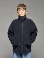 Sweater in sherpa met lange mouwen voor jongens JONEN antraciet - thumbnail