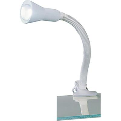 LED Klemlamp E14 - Glanzend Wit Kunststof - Max 18W