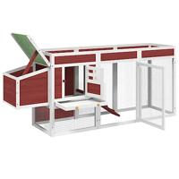 VidaXL Kippenhok 204x50x84 cm massief grenenhout mokkakleurig - thumbnail