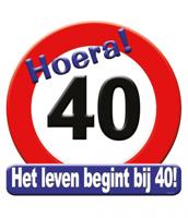 Paperdreams Kroonschild verkeersbord - 40 jaar - thumbnail