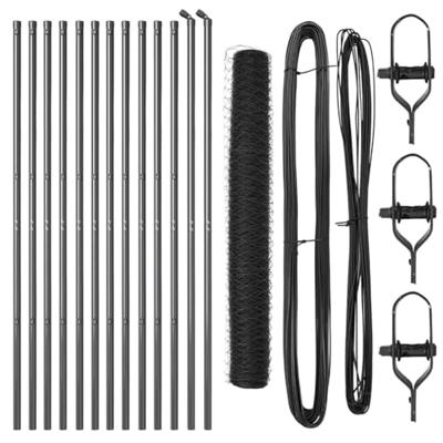 VidaXL Afrasteringspaal grijs 25 x 1 m (36 mm gaas) staal