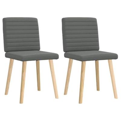 Eetkamerstoelen 2 st stof donkergrijs