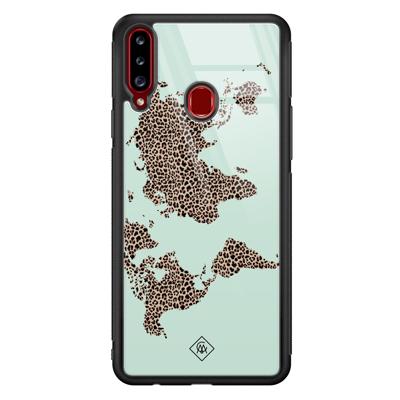 Samsung Galaxy A20s glazen hardcase - Wild world Samsung Galaxy A20s glazen hardcase - Wild world
