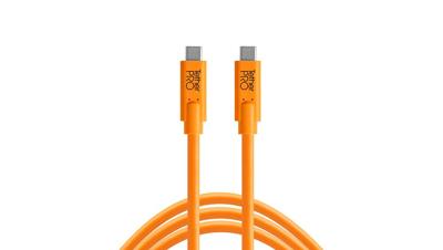 Tether Tools CUC15-ORG USB-kabel USB-C stekker, USB-C stekker 4.60 m Oranje