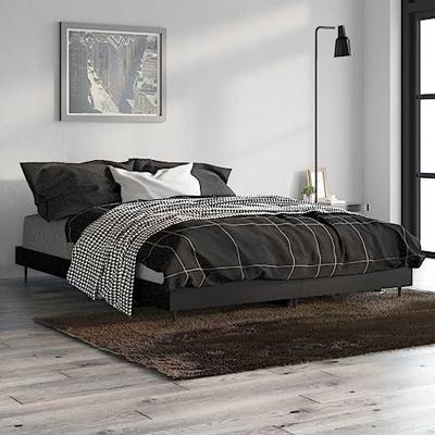 Bedframe LED massief hout zwart 140x190 cm - thumbnail