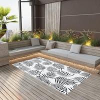 VidaXL Buitenkleed arakil 160x230 cm pp wit en zwart - thumbnail