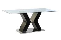 Eettafel DKD Home Decor Zwart Hout Gehard glas Hout MDF 180 x 90 x 76 cm - thumbnail