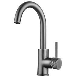 Saqu Crossed wastafelmengkraan met ronde uitloop gunmetal