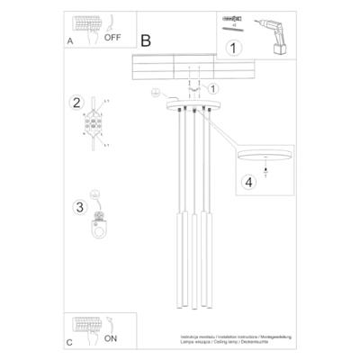 Hanglamp PASTELO 5P hout