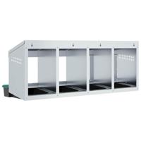 Kippennestkast 4 compartimenten wandmontage gegalvaniseerd staal - thumbnail