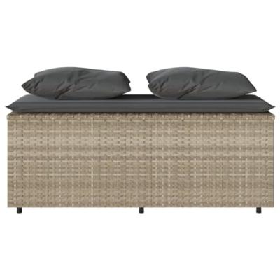 3-delige Tuinset met kussens poly rattan lichtgrijs - thumbnail