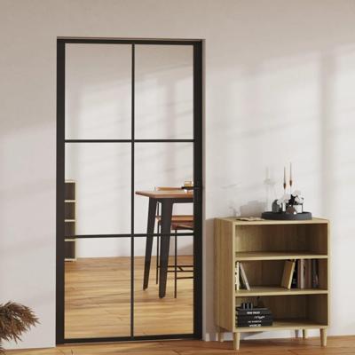 VidaXL Binnendeur 102,5x201,5 cm esg-glas en aluminium zwart